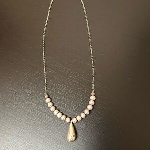 925 Sterling silver, pearls & silver teardrop, vintage